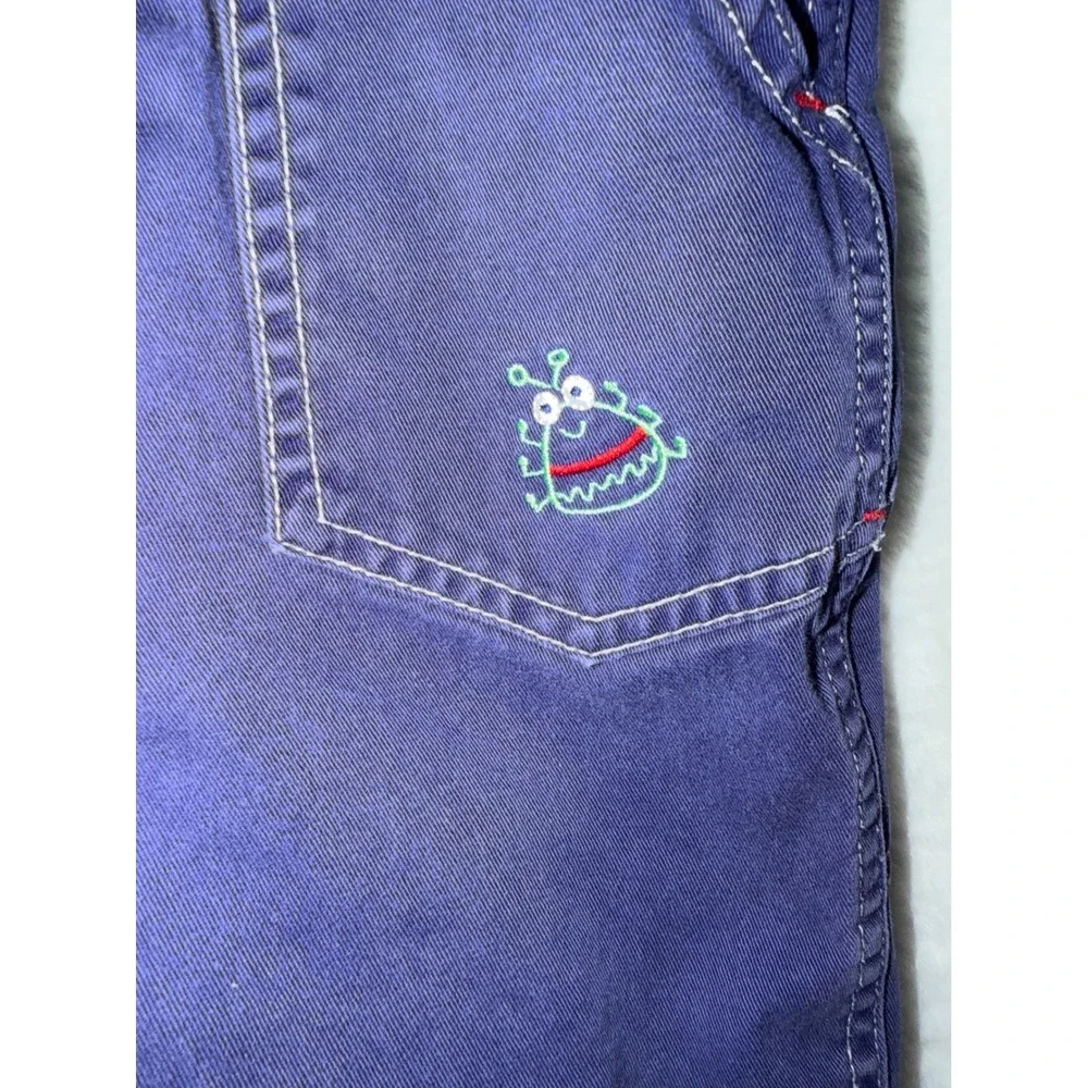 OshKosh Bgosh Baby Boy 24M Navy Blue Cotton Overalls Monster Embroidery 834-0004